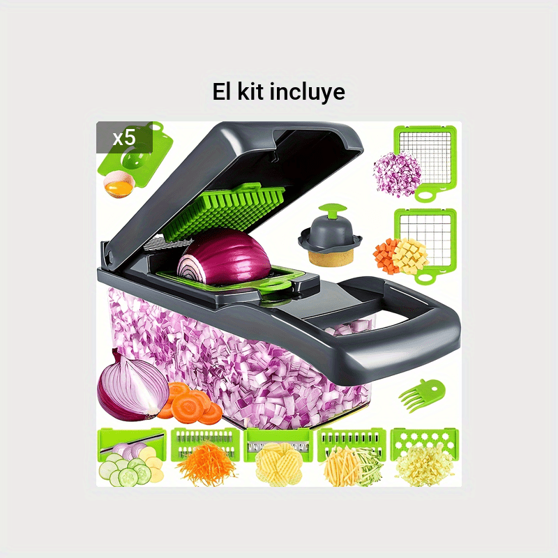 senbowe - Picador de verduras, multifuncional, 13 en 1, picador de  alimentos, cebolla, cortador de verduras, cortador de verduras con 8  cuchillas