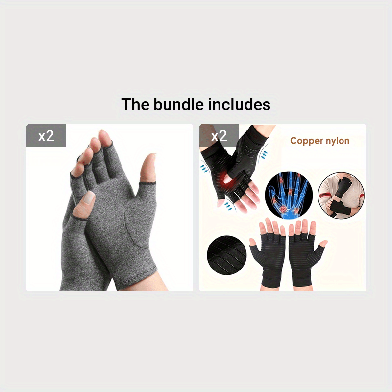 Copper Wrist Compression Arthritis Gloves (1 Pair) Wrist Support