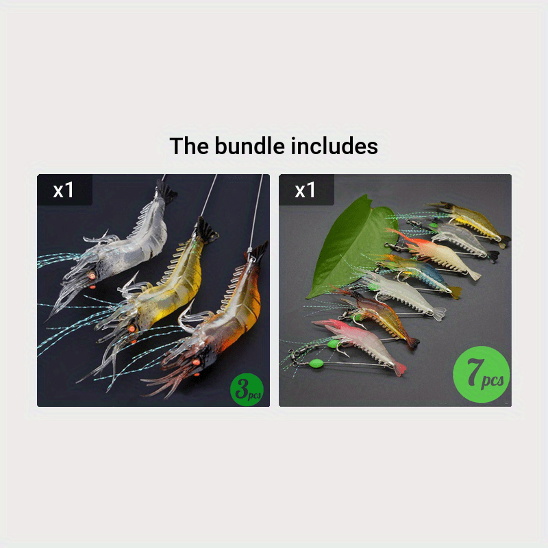 3pcs/7pcs Realistic Shrimp Lure for Effective Fishing - Artificial Bait for  Saltwater and Freshwater Fishing