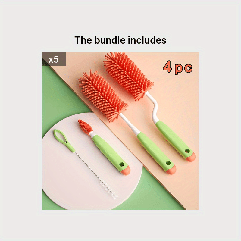 4pcs Cup Brush,Milk Bottle Brush,Straw Cup Brush,Milk Bottle