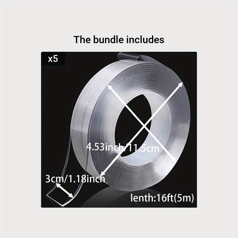 Heavy Duty Double Sided Tape Reusable for Home Office Car