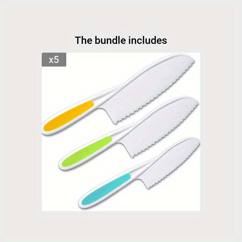 Plastic Kitchen Knife, 6 Different Sizes of Plastic Knife Kitchen, Kids  Knives Set for Cutting Fruits, Vegetables, Bread, Salads, Cakes (6 Pieces)