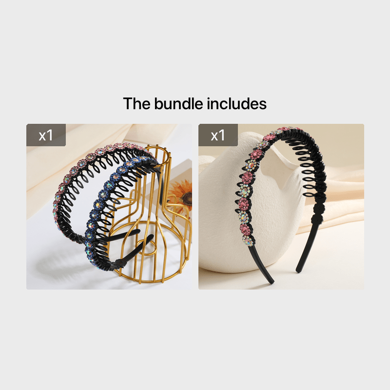 Teeth Comb Headband Crystal Beaded Hairband Non-Slip Headband