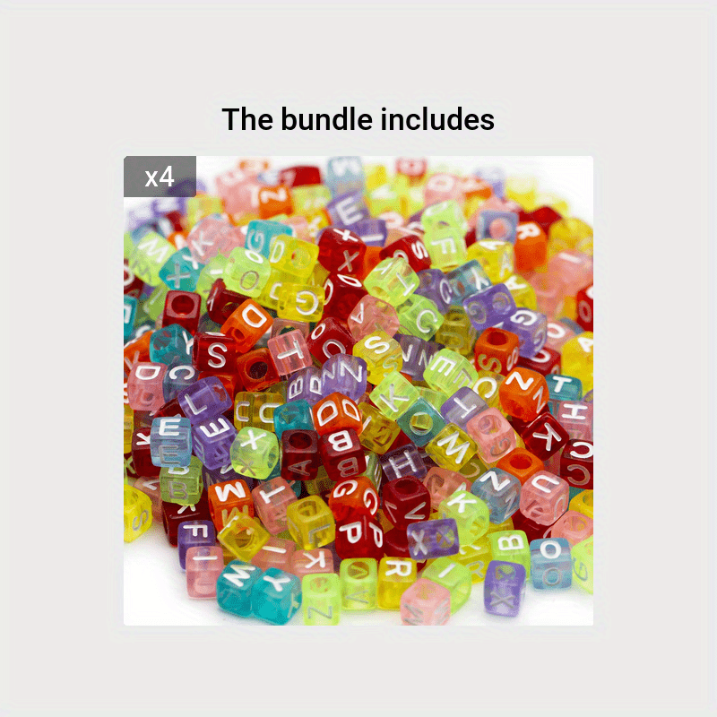 Letter Beads Alphabet Beads Acrylic Translucent Cube - Temu