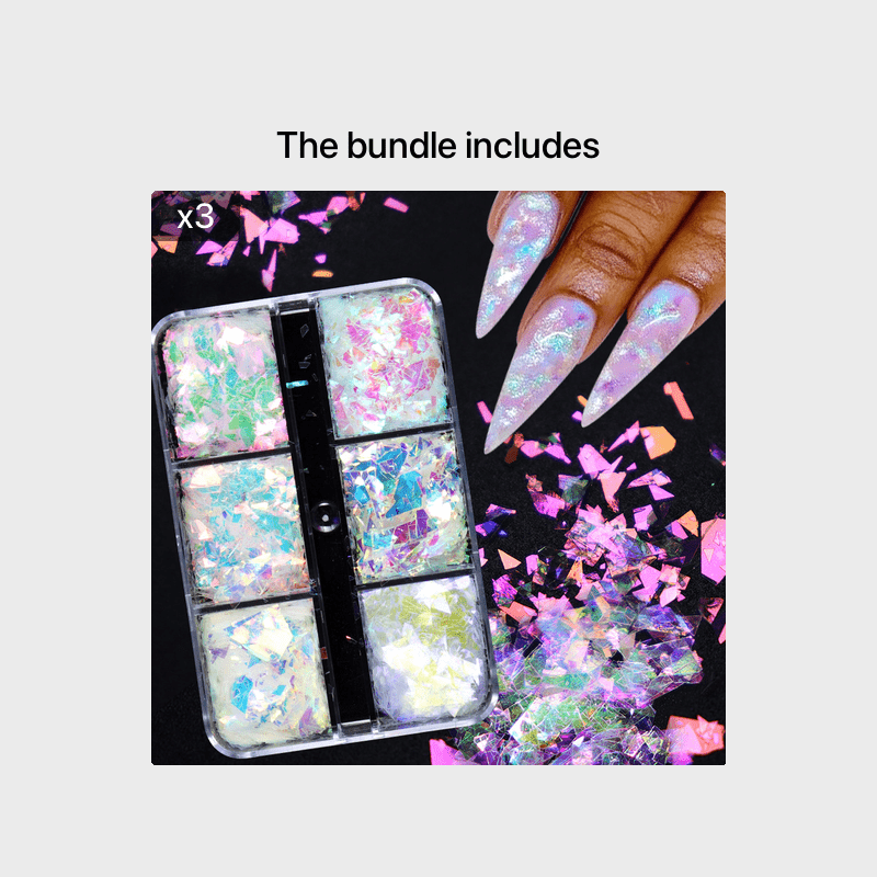 Nail Art Sequins Rectangle Flakes Glitter For Nails Decoration Bright