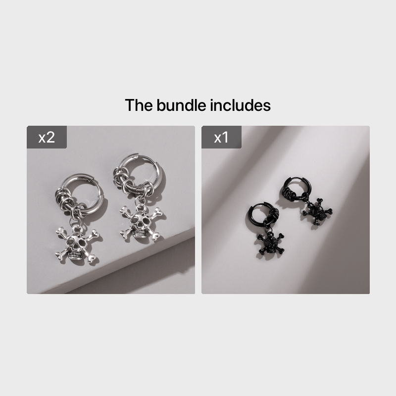 Halloween Men's Stainless Steel Ghost Earrings
