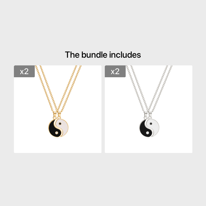 Yin Yang Alloy Double Compartment Pendant Necklace