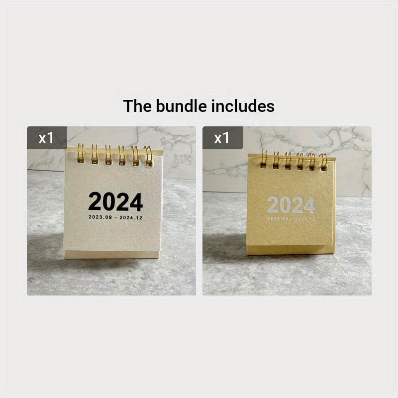 2023 2024 Retro Simple Solid Color Desk Calendar Desktop - Temu