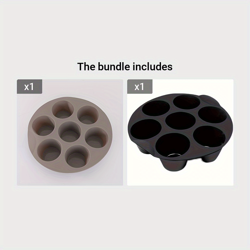 Lot De 3 Moules En Silicone Pour Friteuse à Air - Poches à œufs, Muffins, Cupcakes | Dimensions 7.5x6.5x5.5 Cm | Démoulage Facile, Lavable Au Lave-vaisselle