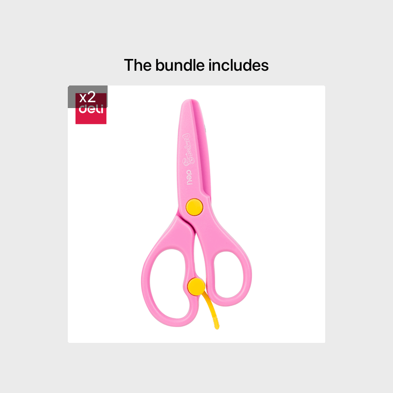 Children's Pink Safety Scissors with Soft Handle and Grips