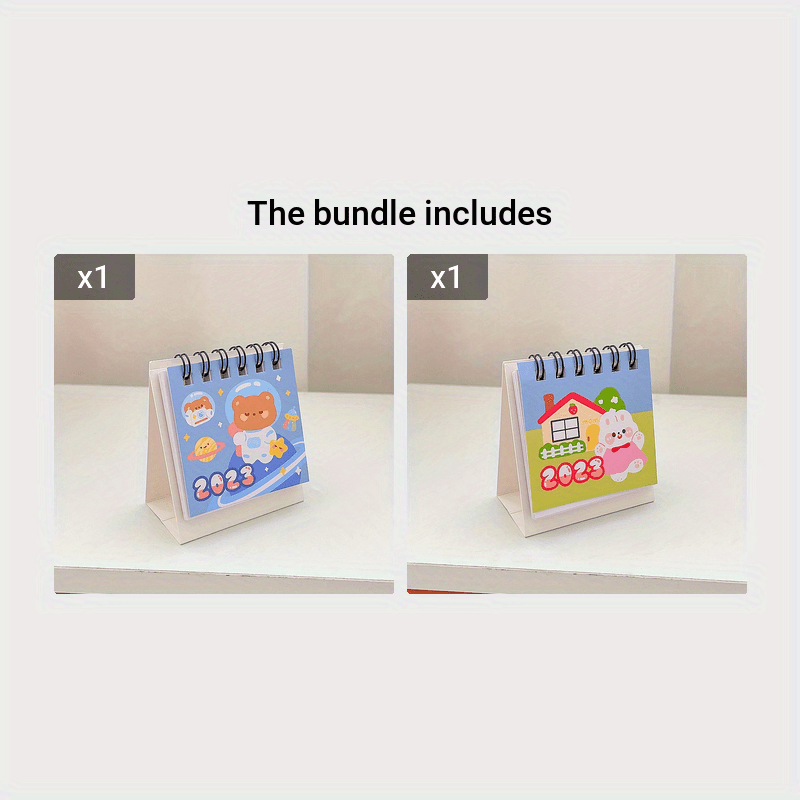 2023 Cute Mini Desk Calendar: Cartoon Office Desktop Coil - Temu