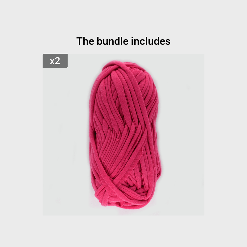  Vondrak Tape Yarn 328 Yards (2 skeins) Ribbon Yarn for  Crocheting and Knitting. Flat Cotton Home Decor Yarn (Pink)