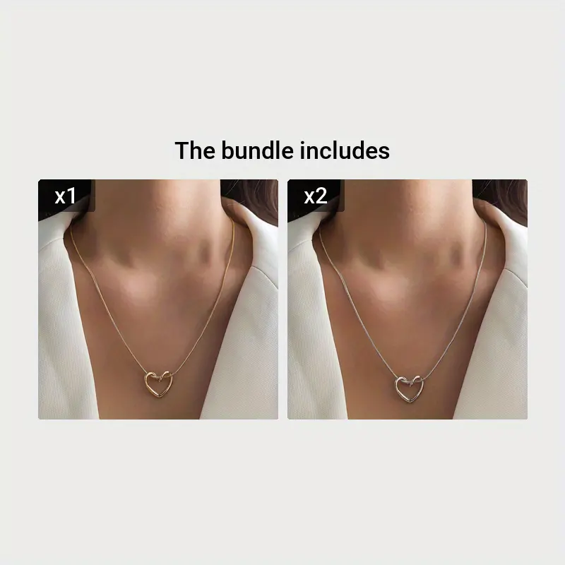 Simple Thin Chain Hollow Love Heart Pendant Necklace Simple - Temu