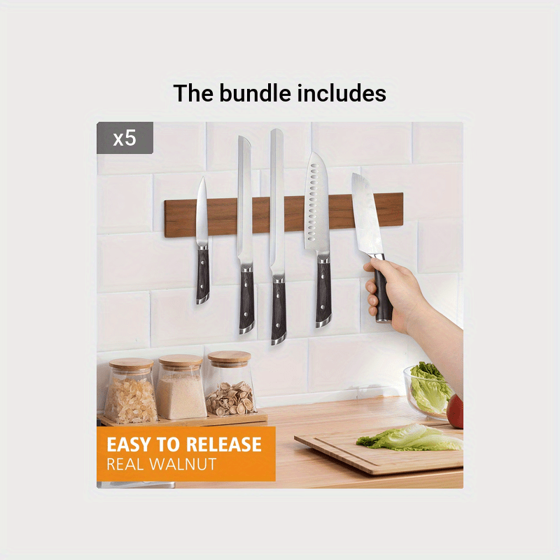 Black Walnut Wood Knife Holder For Kitchen Knives Storage - Temu