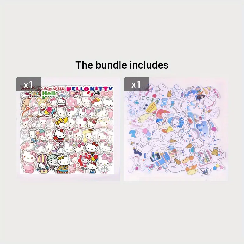 Cute Anime Stickers Pack Hellokitty Kuromi Cinnamoroll - Temu