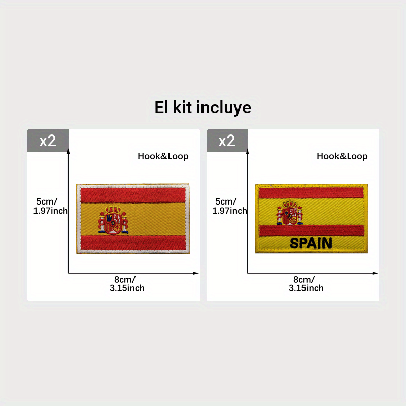 1Pcs Parche de Bandera de España Bordado Militar Táctico Parches de Moral  Aplicación Gancho y Lazo Emblema para Gorra Chaqueta