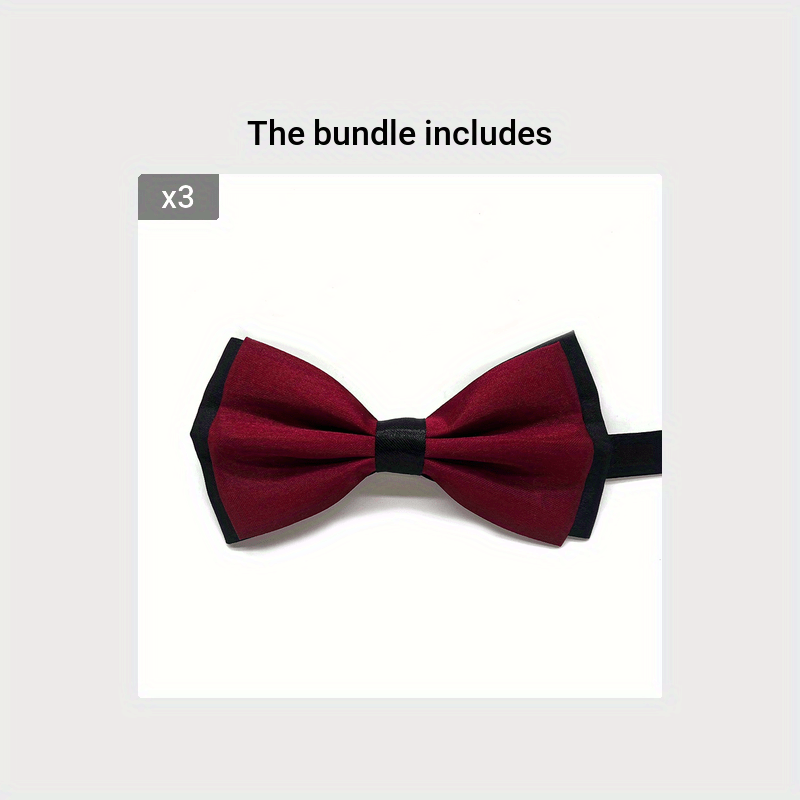 1pc Double Layer Red And Black Mens Bow Tie Party Marriage Mens