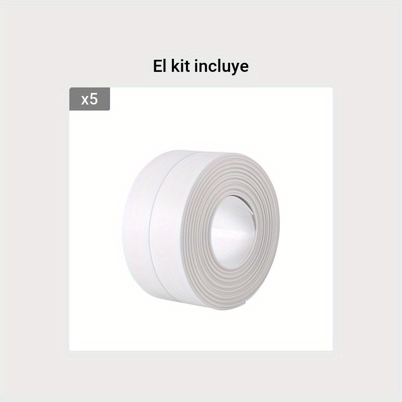 Cinta de sellado autoadhesiva de PVC para baño y cocina, cinta de calafateo  impermeable, color blanco