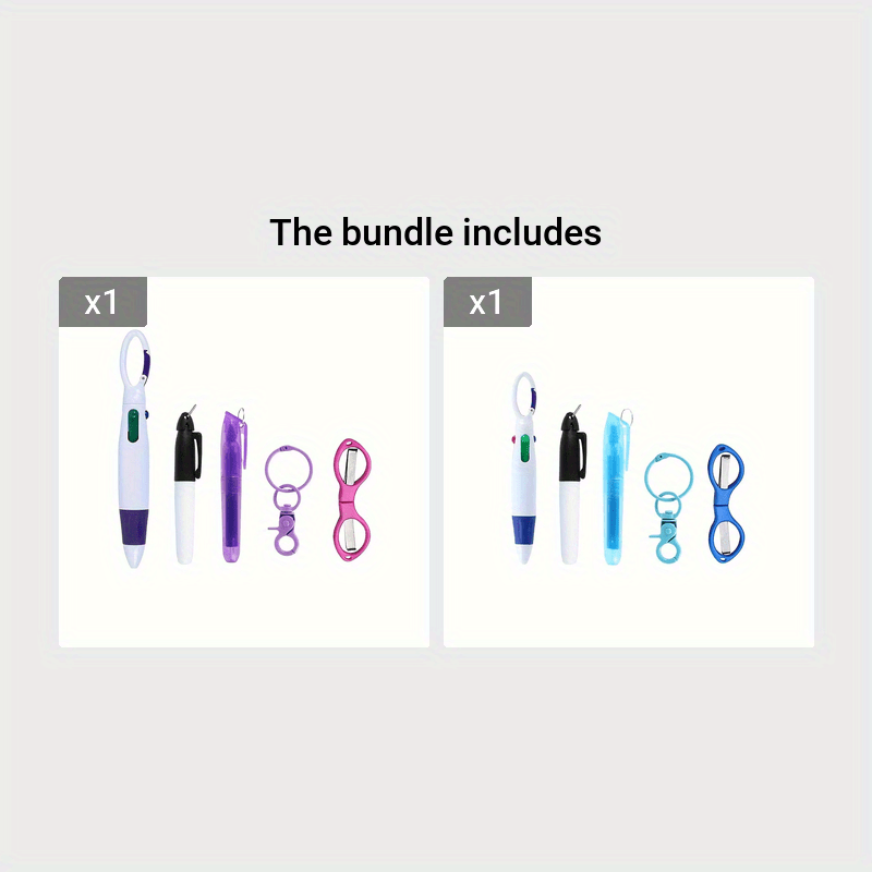 TEMU set de accesorios para de enfermera un bolígrafo retráctil, mini tijeras de seguridad plegables de acero inoxidable y un clip de llavero para