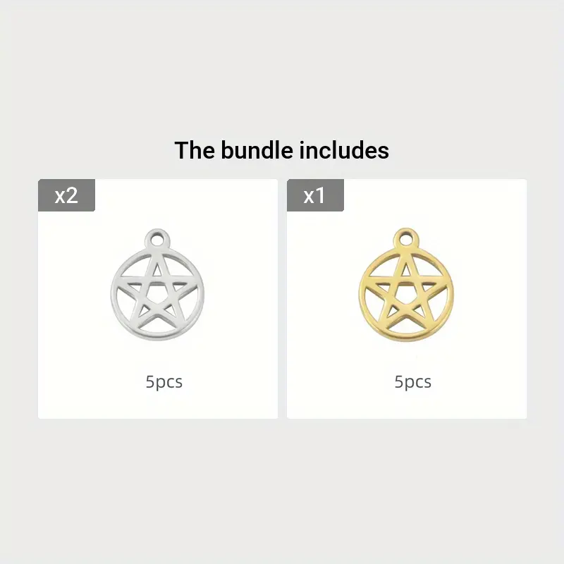 Pentagram Charm Tiny Charms Stainless Steel Wicca Pendant - Temu