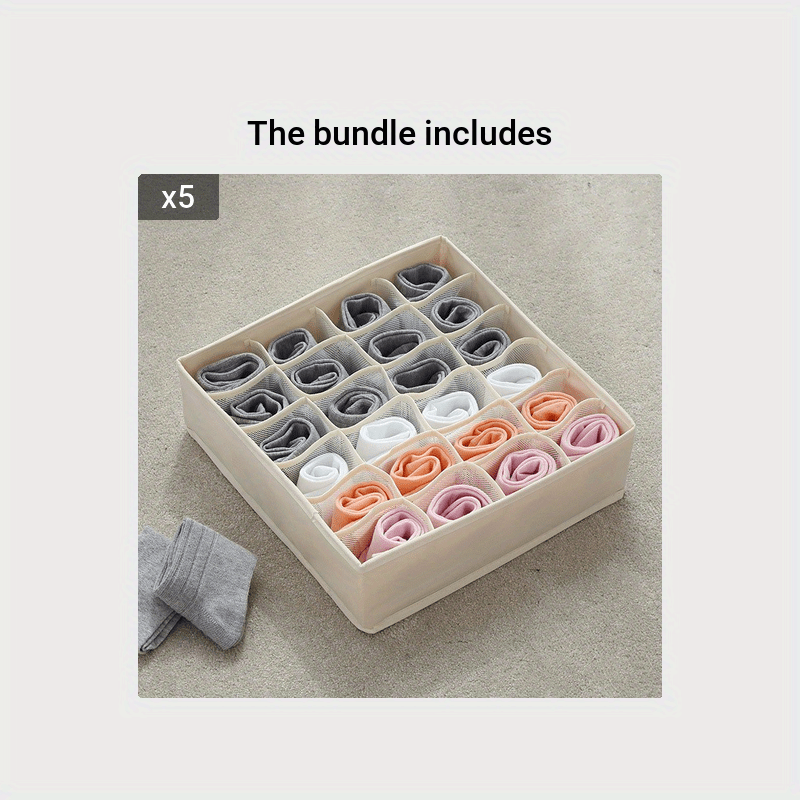 Underwear Storage Box Cream Color Underwear Socks Skin - Temu