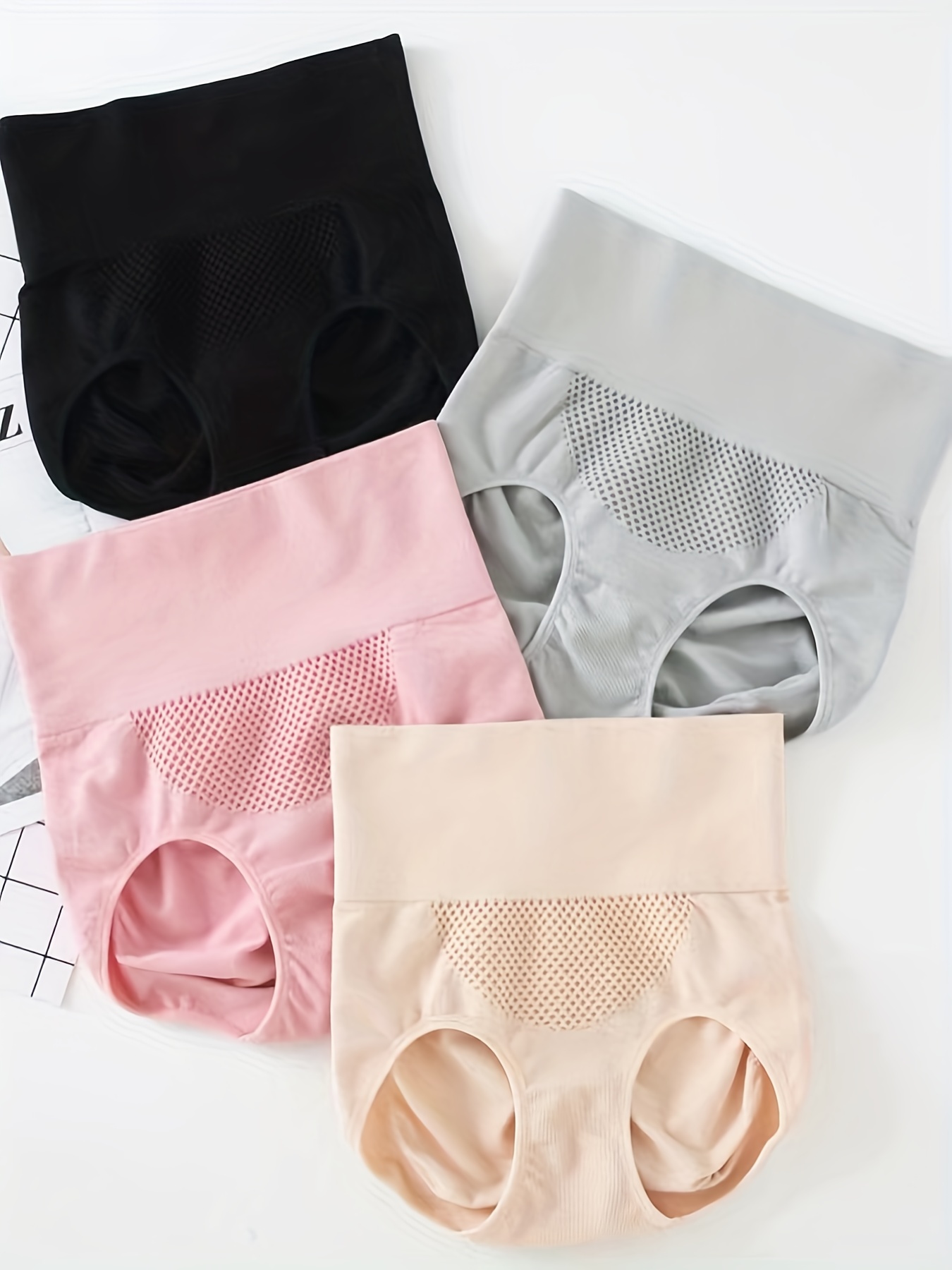 Jacquard Tummy Control Panties Soft Comfy High Waist - Temu Canada