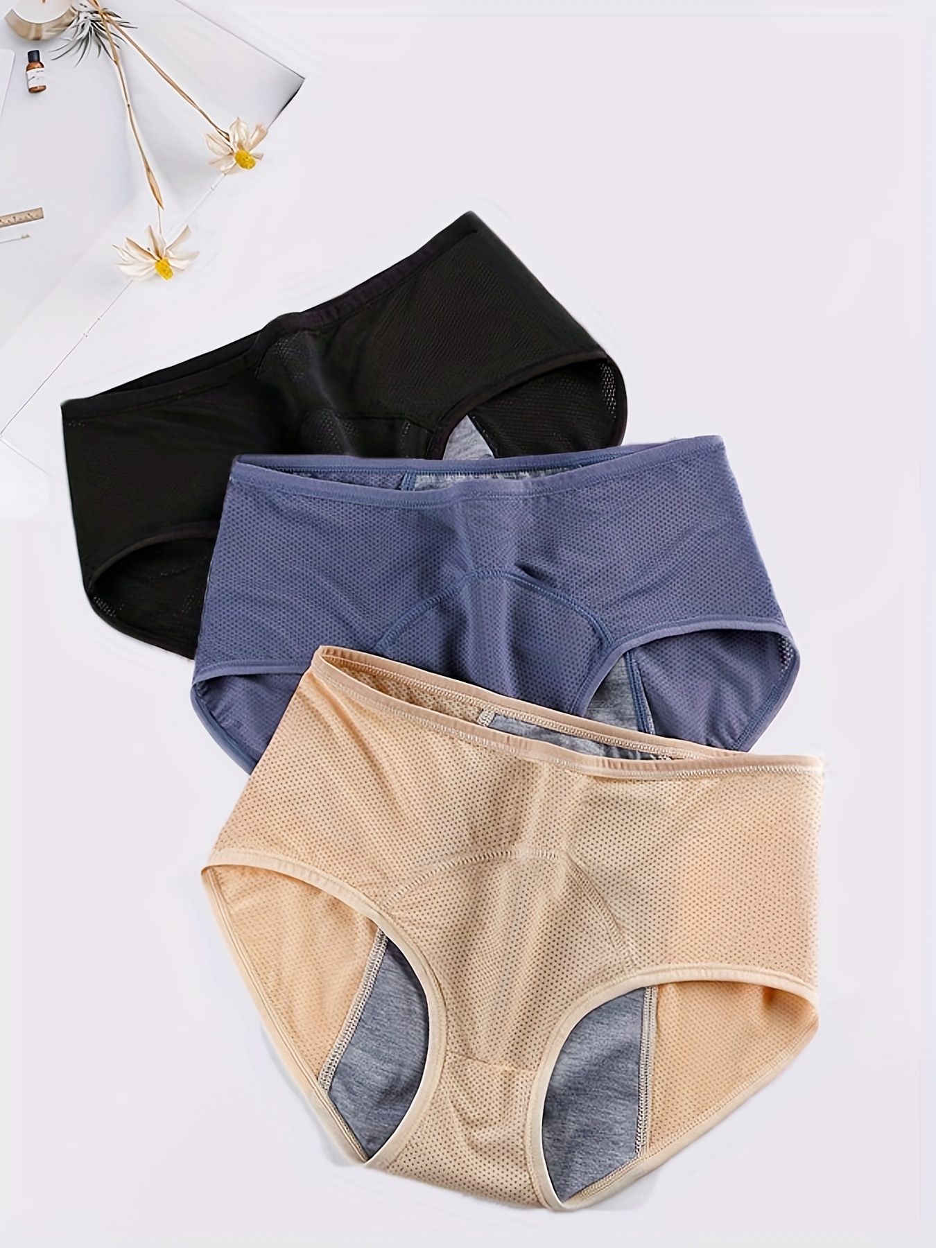 Mesh Underwear For Women Breathable Absorbent Cotton Panties