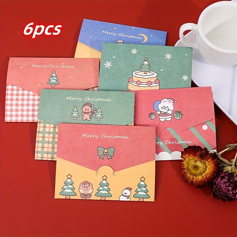 10pcs Greeting Card Diy Blank Folded Small Card Hand-painted Handmade  Holiday Card Paper