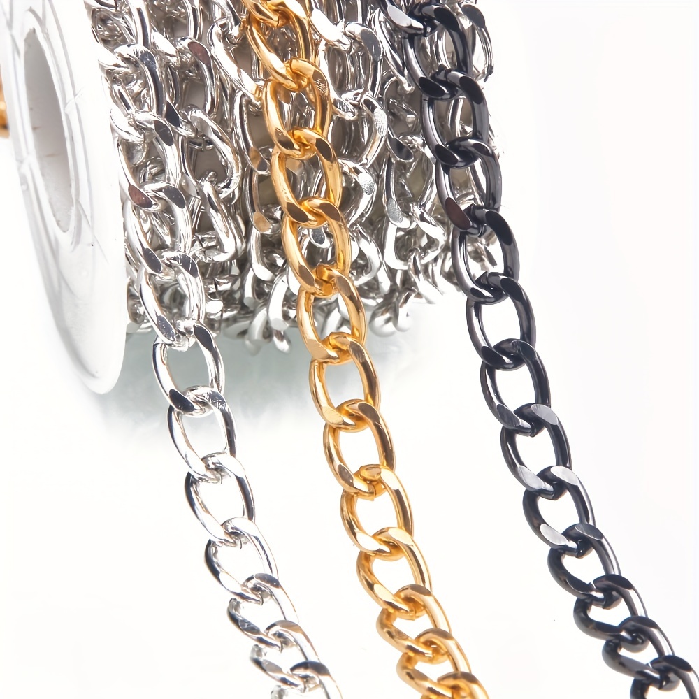 10 Meters Closed Ring Chain Silver Plated Chain For Diy - Temu