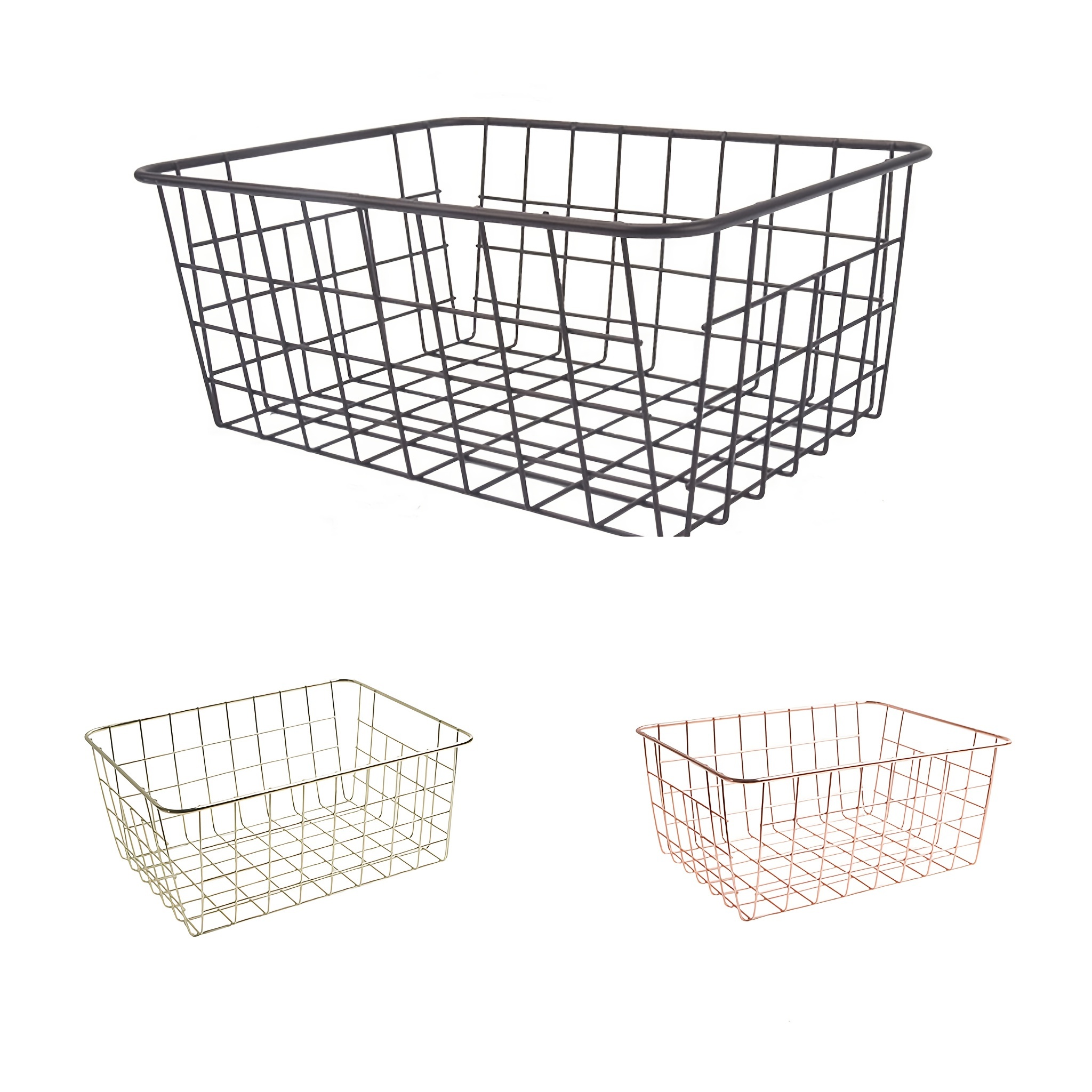 Wire Baskets Wrought Iron Storage Basket Desktop Wire Mesh - Temu