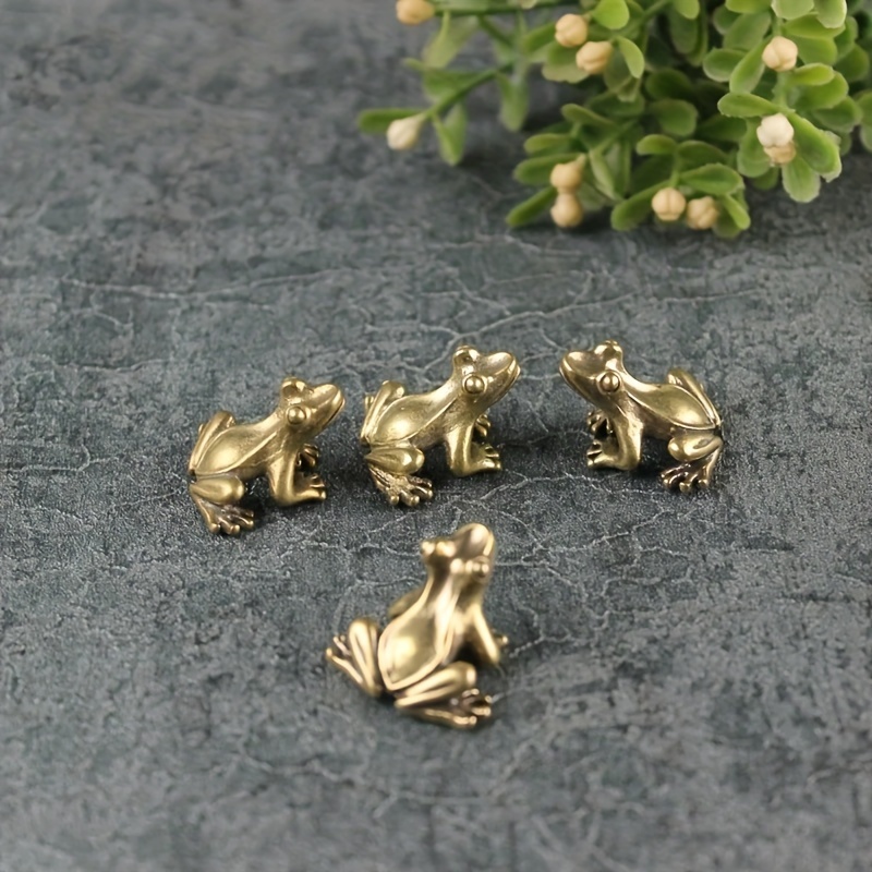 4pcs Retro Copper Small Cute Frog Figurines Miniature Desktop Ornament  Decorations Accessories Metal Brass Animal Pet Decors, Don't Miss These  Great Deals