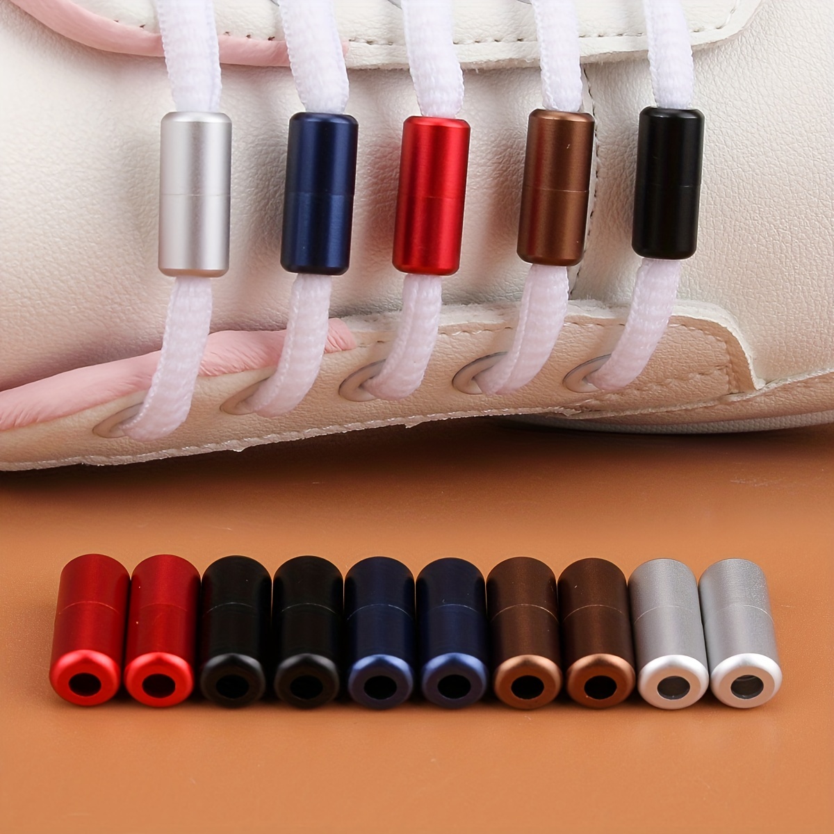 1Box/24sets 2 Colors Alloy Aglets For Shoelaces Shoelace Tips Head With  Iron Screw Mixed Color 25*6mm Hole: 4mm 12sets/color