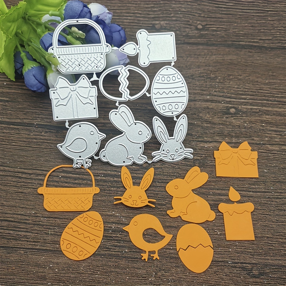 Easter Egg Bunny Die Cuts Handmade Decoration Stencils, Rabbit Metal Cutting Dies for Kids Beginners Party Birthday Arts Craft DIY Project, Kids