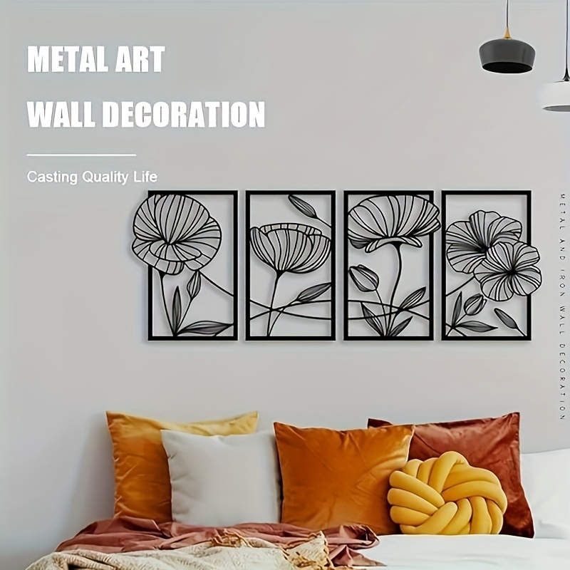 MetalArtWallDecor Fleur De Vie, Décoration Murale en métal dorée