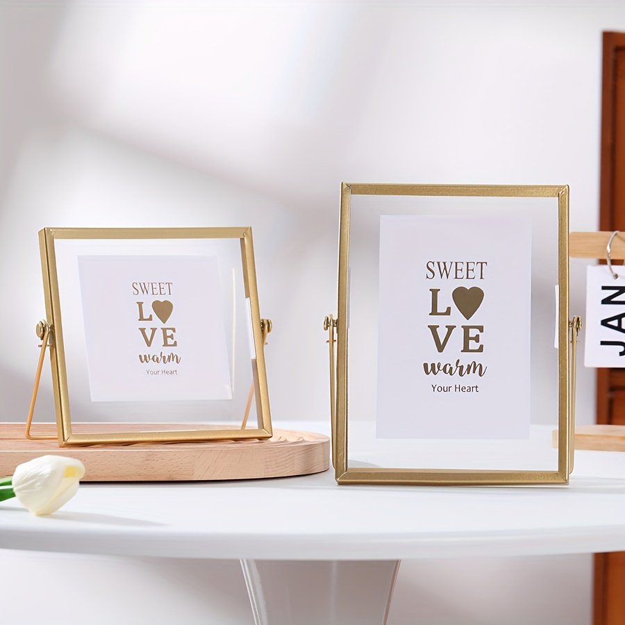 12 Pcs 4 x 6 Inch Metal Photo Frame Set Picture Metal Frames for Office  Metal Glass Picture Frames in Bulk Metal Glass Floating Frame for Office  Home