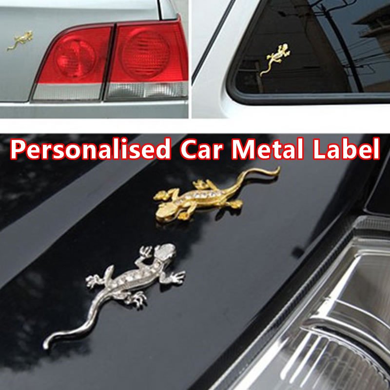 Car Styling Car Body Trunk Gecko Decorative Metal Alloy Sticker Car  Universal Creative Personality Modification For Audi Toyota