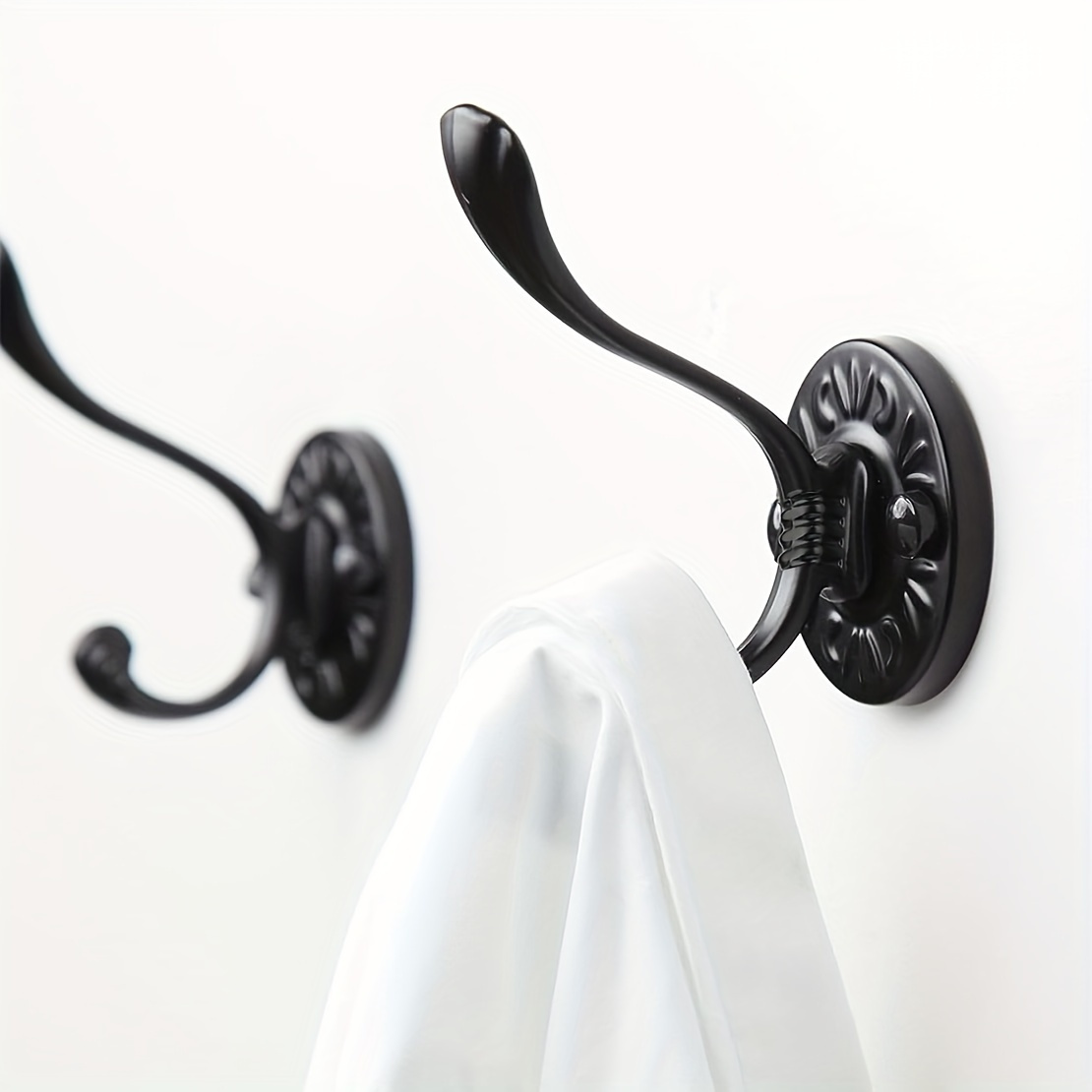 Modern Hanging Hooks For Wall Aluminium Black Towel Holder - Temu