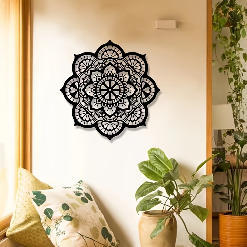 Arte de madera de mandala de flor de loto, decoración de yoga colgante en  la pared, arte de pared bohemio bohemio, decoración de pared en capas