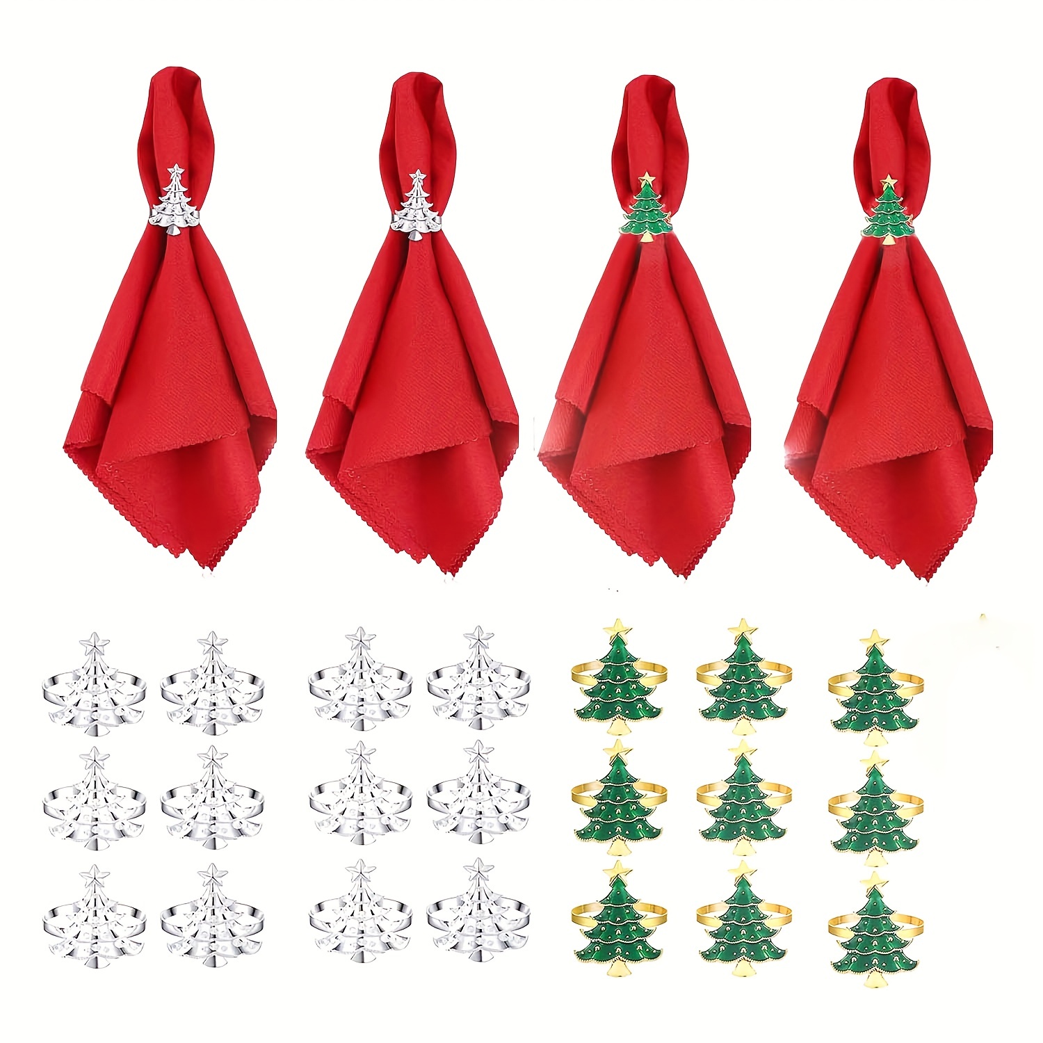 6 ronds de serviette Noël - Concept A23
