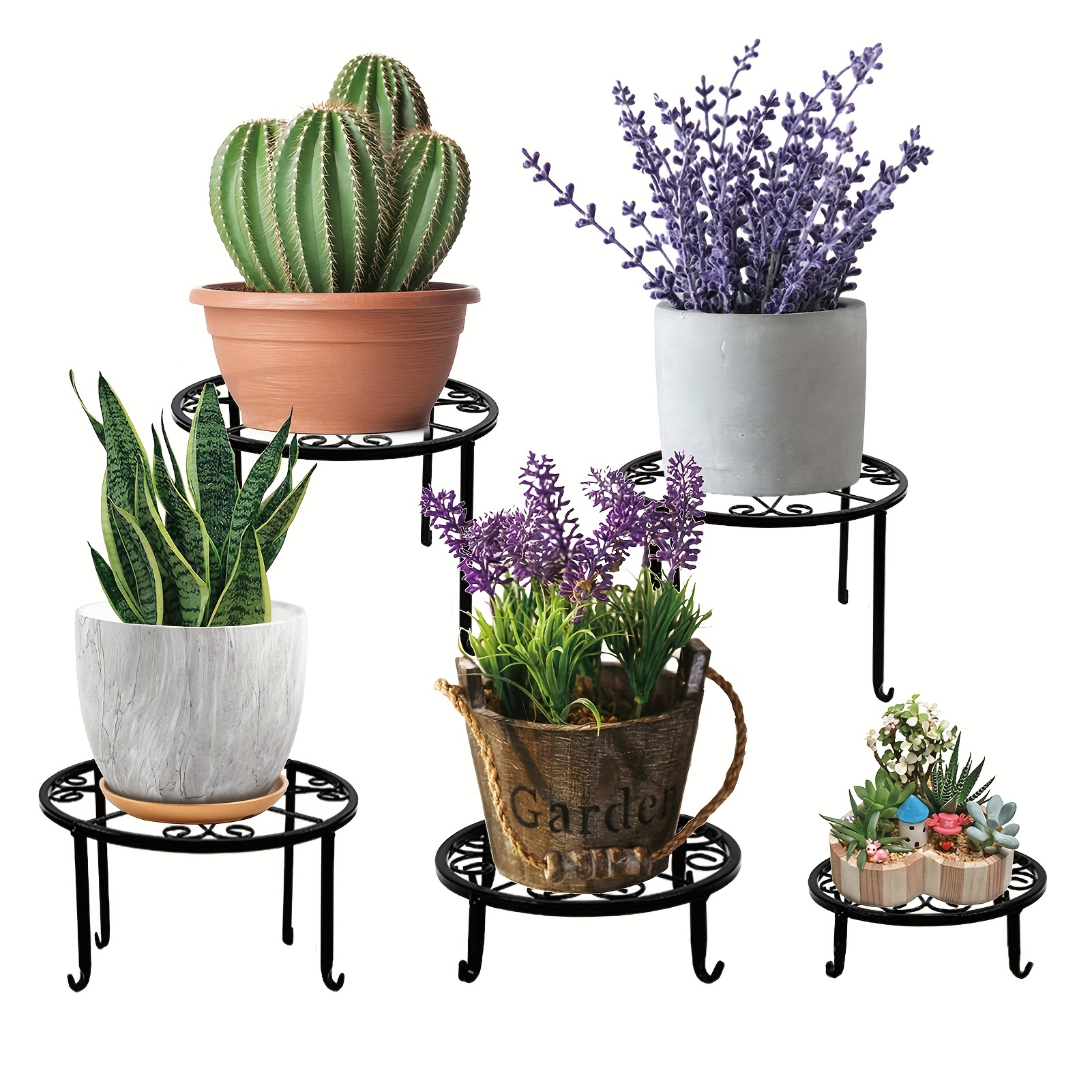 1PC Classic Plant Stands Outdoor Indoor Anti-Rust Metal Plant