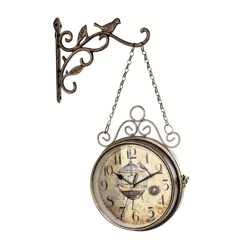 Reloj de mesa decorativo de pájaro dorado, Relojes Retro decorativos de  animales Vintage europeos, adorno de