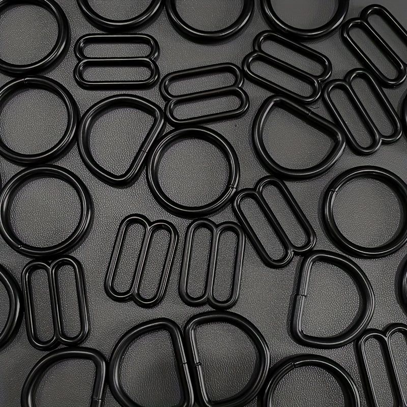 100pcs Metal Bra Strap Adjuster Slider O Ring Lingerie Supplies Sewing  Craft DIY (Color : Black, Size : 12) : : Home