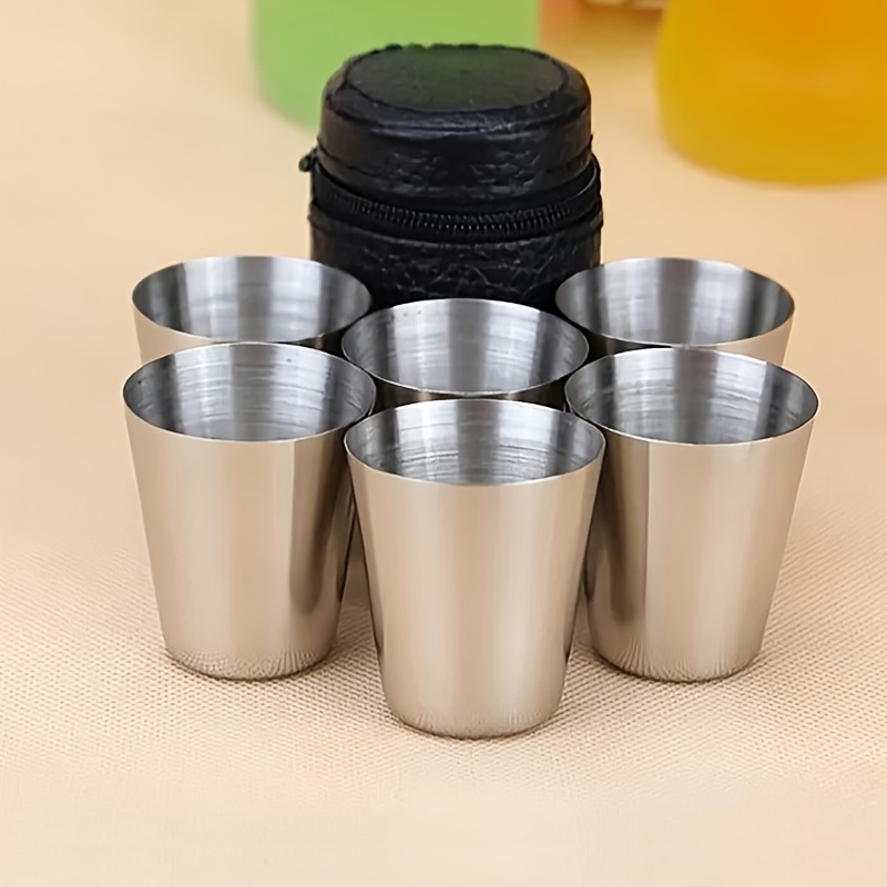 Stainless Steel Cup Metal Cups Shot Glass Bar Restaurant Measuring Kid  Glasses Whiskey Tequila