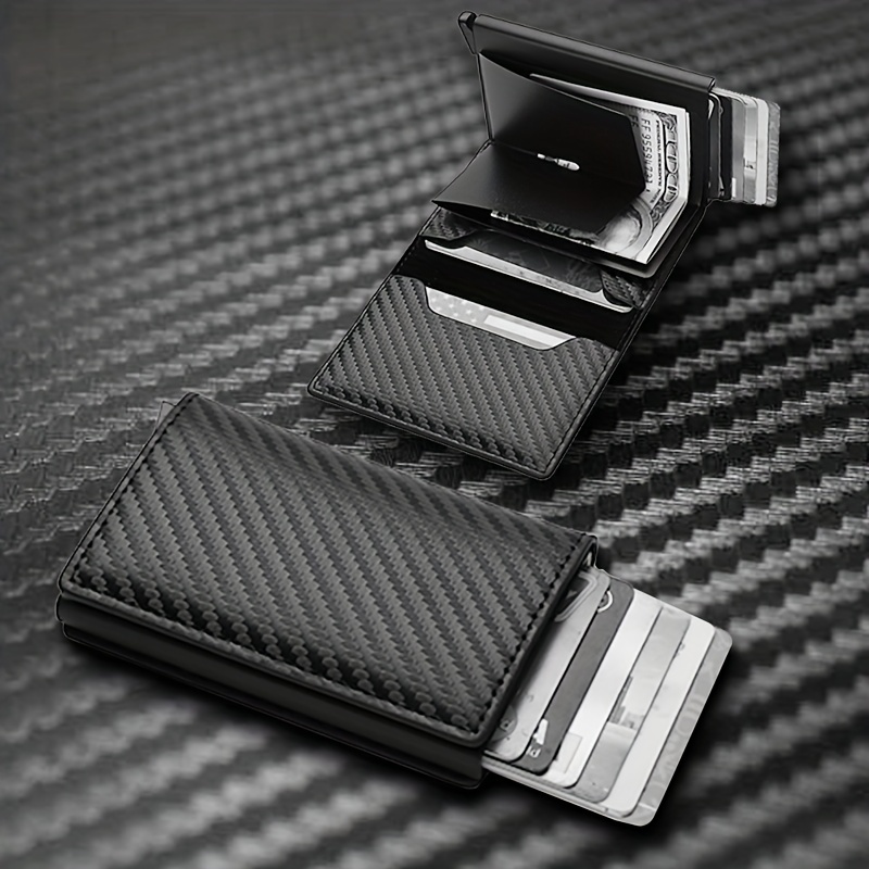 Men's Luxury Case For Airtag Card Bag Wallet Carbon - Temu