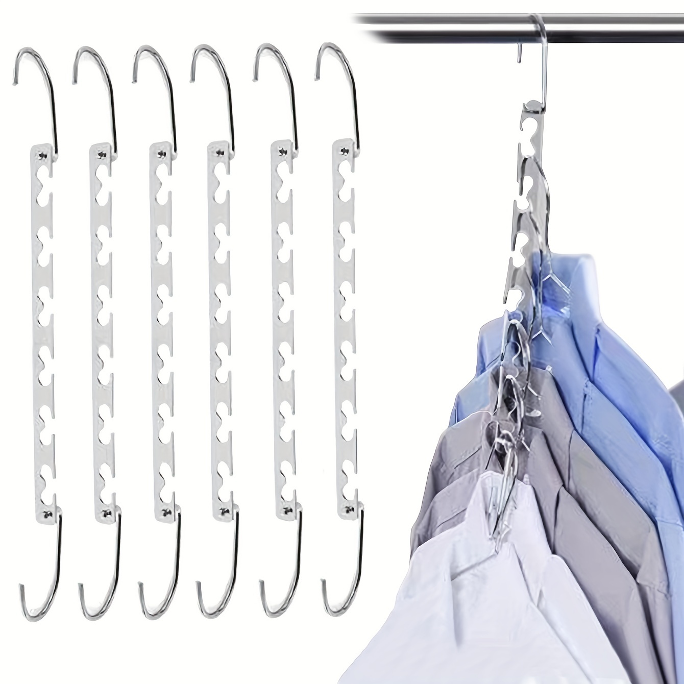 1set Random Color Hangers + 1set 5pcs Plastic Non-slip Hangers