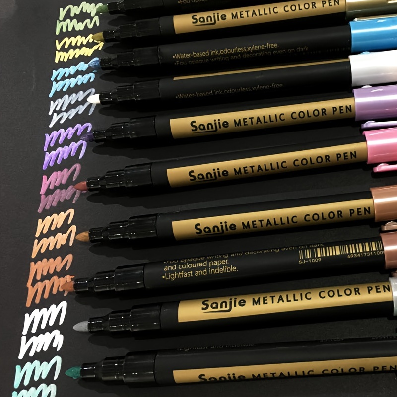 Premium Glitter Gel Pens, 0.8mm Medium Point Glitter Markers, Colorful Pen for Bullet Journal Writing, Multi Color Pen, Metallic Permanent Marker
