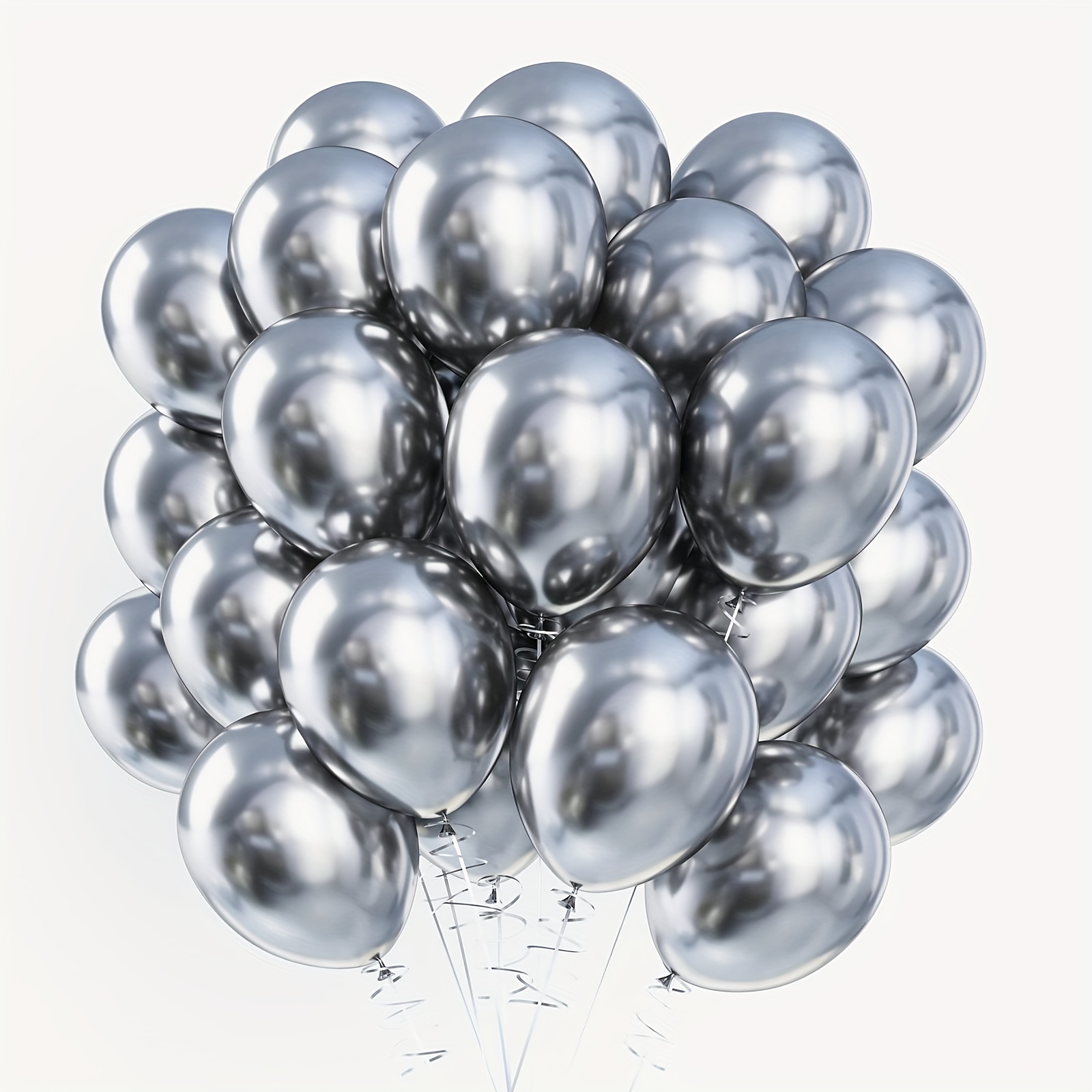 AULE Decoraciones de globos negros para fiesta, paquete de 6, globos negros  metálicos 4D gigantes de 22 pulgadas, globos de esfera de aluminio