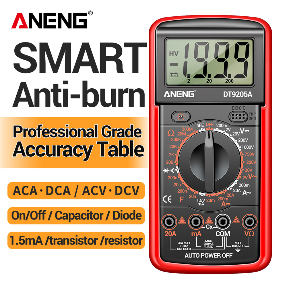 ANENG ST201 Professional Digital 1999 Count Clamp Multimeter ACDC Ammeter  Transistor Capacitor Auto Voltage Tester Electric - AliExpress