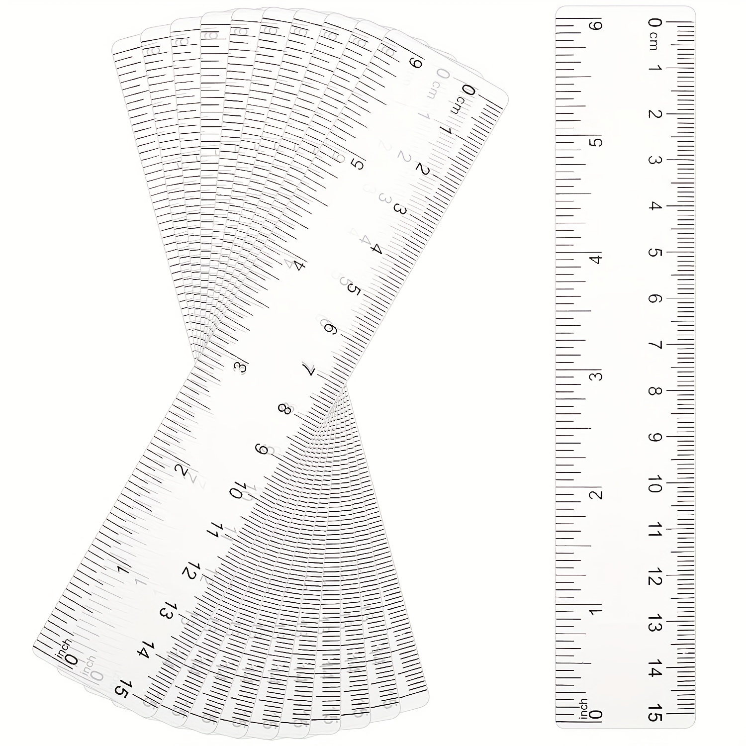 30PCS Clear Ruler Plastic Rulers 12 Inch, with Inches and Metric for School  Clas