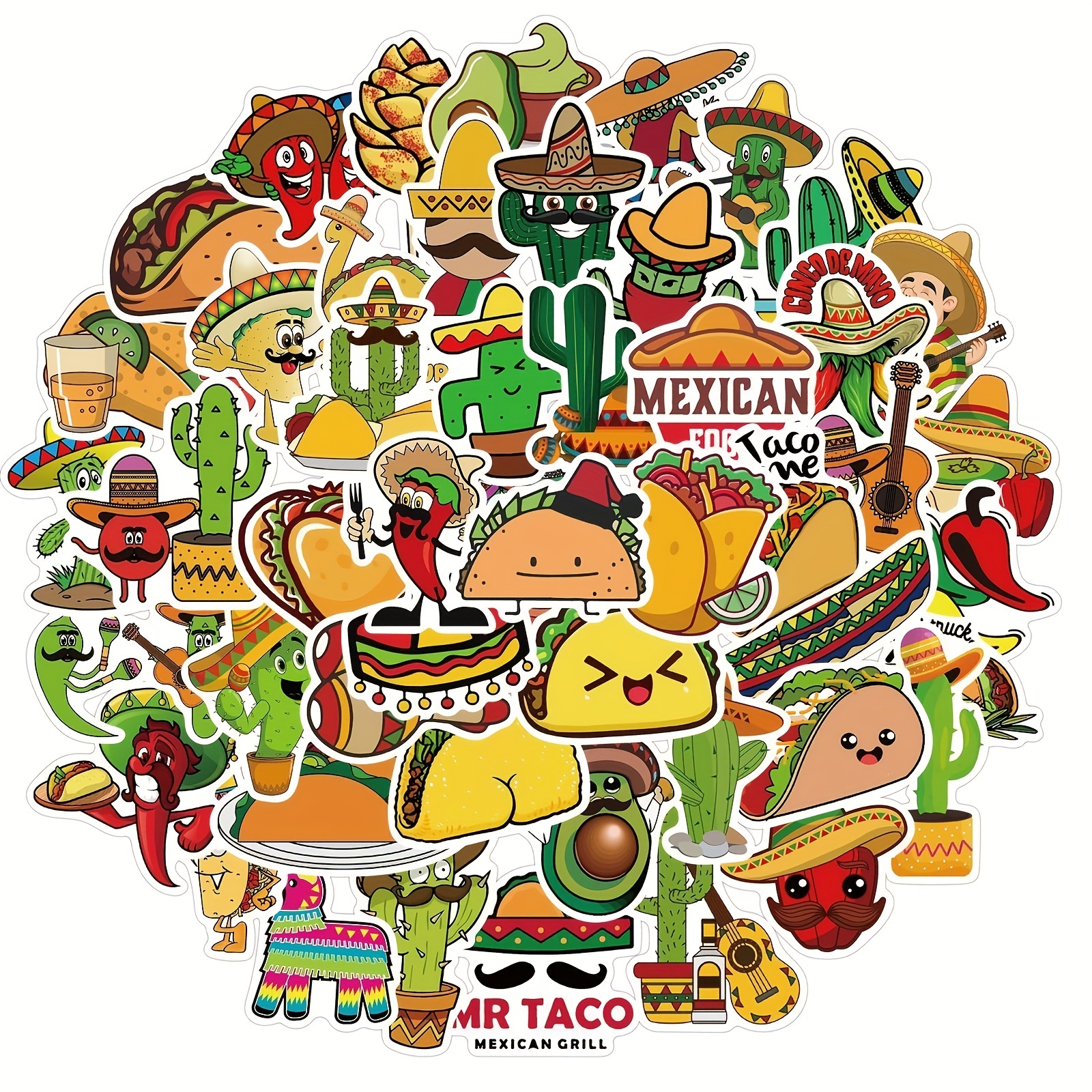 Random Mexican Food Concha Design Cute Cartoon Straw Toppers - Temu